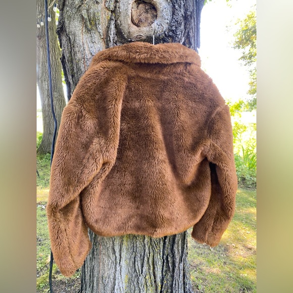 FREE PEOPLE Joplin cozy fur jacket brown size small - Picture 5 of 10